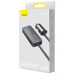 Baseus Share Together ładowarka samochodowa 2x USB / 2x USB Typ C 120W PPS Quick Charge Power Delivery szary (CCBT-A0G) - Ładowarki samochodowe - miniaturka - grafika 5