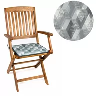Poduszki ogrodowe - Wodoodporna poduszka na krzesło i meble ogrodowe 40x40  - Romby szare - miniaturka - grafika 1