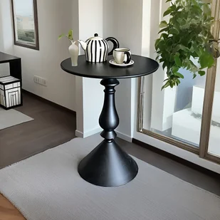 TEMU Minimalistyczny metalowy stolik boczny - przenośny, biały wykończenie do salonu, sypialni, balkonu - idealny do domów na wynajem i dekoracji - Inne - miniaturka - grafika 1