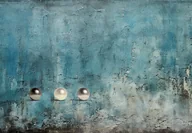 Obrazy i zdjęcia na płótnie - Obraz na płótnie - Niebieska Abstrakcja z Kulami - 100x70 cm (1-0344) - miniaturka - grafika 1