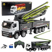 Zabawki zdalnie sterowane - Ciężarówka Pomogruszka Betonowa Zdalnie Sterowana RC Huina Szara 1:18 - miniaturka - grafika 1