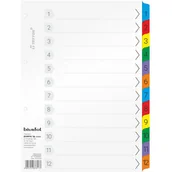 Przekładki do segregatorów - BIURFOL Przekładki kartonowe A4 1-12 numeryczne Biurfol - miniaturka - grafika 1