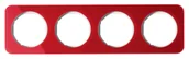 Klawisze i ramki - Berker Ramka potrójna poczwórna R.1 - czerwona, element wewnętrzny biały - miniaturka - grafika 1
