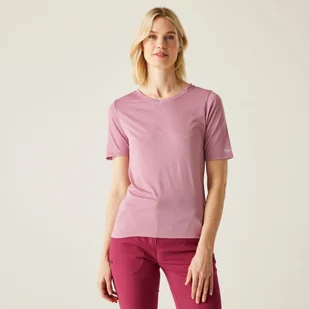 Regatta Damska Koszulka Fingal II V-Neck Różowy, Rozmiar: 38 - Koszulki i topy damskie - miniaturka - grafika 1