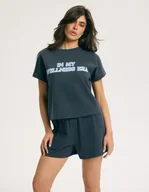 Piżamy damskie - Piżama damska Rest Bloovii grafitowy L - miniaturka - grafika 1