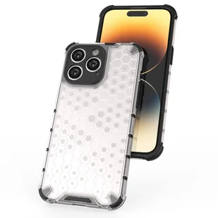 Honeycomb etui iPhone 14 Pro pancerny hybrydowy pokrowiec przezroczyste - Etui i futerały do telefonów - miniaturka - grafika 4