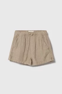 Spodnie i spodenki dla chłopców - Abercrombie & Fitch szorty lniane dziecięce kolor beżowy regulowana talia - grafika 1