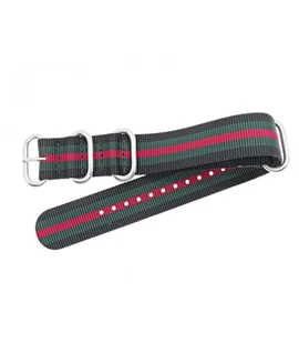 PASEK TEKLA N183 NATO 22MM CZARNY,ZIELONY,CZERWONY PARCIANY - SALON W KRAKOWIE - Akcesoria do zegarków - miniaturka - grafika 1