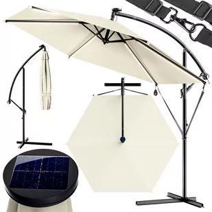 Parasol solarny LED Mali Cream Ø330cm UV 30+ - Parasole ogrodowe - miniaturka - grafika 1
