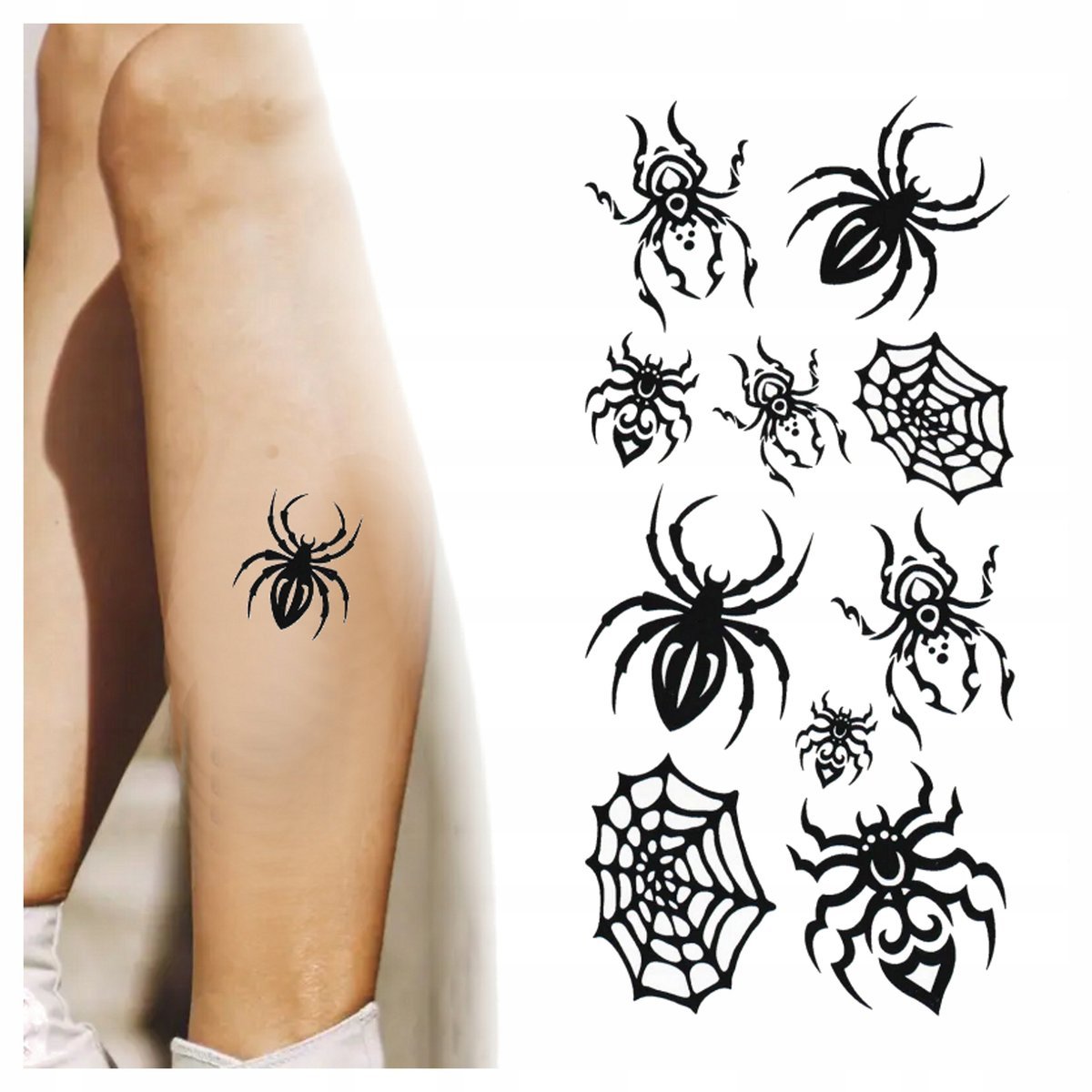 TATUAŻ PAJĄK SPIDER RÓŻNE WZORY ZMYWALNY TYMCZASOWY WODNY
