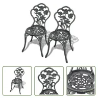 Fotele i krzesła ogrodowe - The Living Store Krzesła bistro - 2 szt. - odlewane aluminium - zielone - Krzesło Ogrodowe - miniaturka - grafika 1