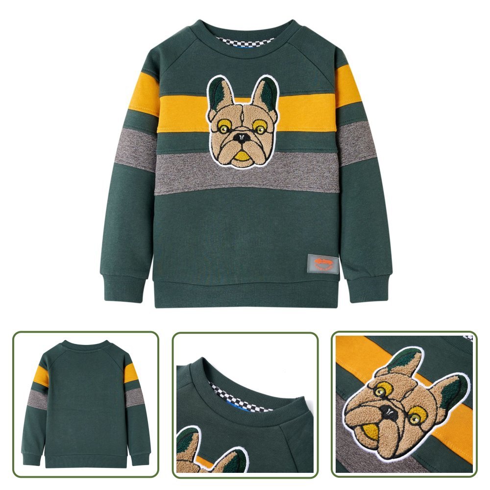 Bluza dziecięca - ciemnozielona - 128 - Bluza Dla Dziecka