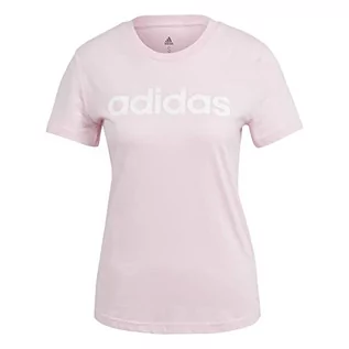 Koszulki i topy damskie - adidas T-shirt damski (Short Sleeve) W Lin T, Clear Pink/White, GL0771, 2XL - grafika 1