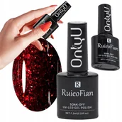 Lakiery do paznokci - Czarny Z Czerwonym Brokatem Hybrydowy Lakier Do Paznokci Z Lakier Uv/L142 - miniaturka - grafika 1