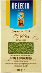 De Cecco Lasagne nr 114 - makaron lasagne ze szpinakiem (500 g) - Makaron - miniaturka - grafika 1