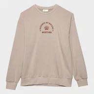 Bluzy sportowe męskie - Męska bluza dresowa nierozpinana bez kaptura Outhorn OTHAW23TSWSM0759 - beżowa - miniaturka - grafika 1