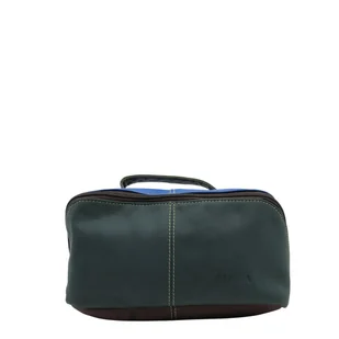 Kosmetyczka podróżna duża damska skórzana pojemna kieszenie rączka Olivka - Kosmetyczki, organizery i kuferki Kosmetyczka podróżna duża damska skórzana pojemna kieszenie rączka Olivka - Kosmetyczki, organizery i kuferki - miniaturka - grafika 1