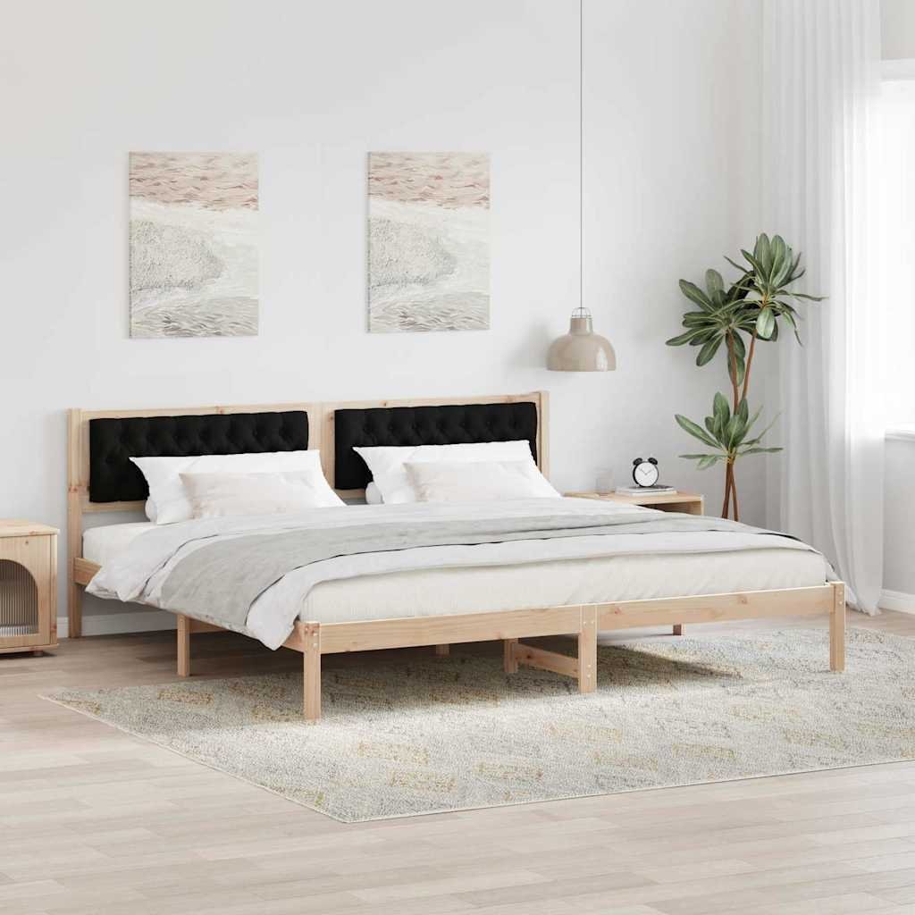 vidaXL vidaXL Ramka łóżka Czarny 200 x 200 cm Lite drewno sosnowe