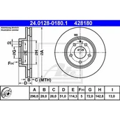 Tarcze hamulcowe - ATE (Continental Aftermarket GmbH) 24.0128-0180.1 - miniaturka - grafika 1