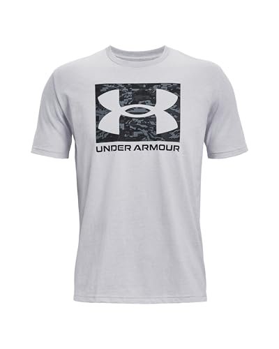 Under Armour Mens Short-Sleeve Graph Men's Ua ABC Camo Boxed Logo Short Sleeve, Mod Gray Light Heather, 1361673-011, XS