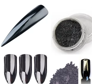 Glass Black Efekt Czarne Lustro Pyłek Do Paznokci - Ozdoby do paznokci - miniaturka - grafika 1