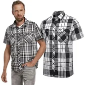 Odzież taktyczna i umundurowanie - Koszula z krótkim rękawem BRANDIT Roadstar - czarno-antracytowa  M - miniaturka - grafika 1