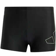 Kąpielówki męskie - Spodenki kąpielowe męskie adidas Big Bars Swim czarne IU1887 4 - miniaturka - grafika 1