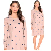 Piżamy damskie - KOSZULA NOCNA DAMSKA MORELLA BAWEŁNIANA DŁUGI RĘKAW WYGODNA XXL - miniaturka - grafika 1