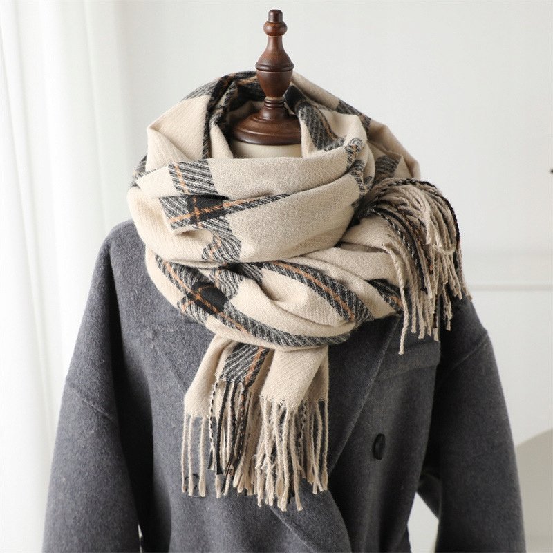 elegancki damski SZAL na zimę ciepły SZALIK szykowny 200x66 wielokolorowy