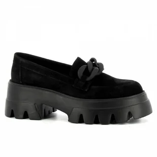 Czarne zamszowe mokasyny CARINII roz37 - Carinii - Mokasyny damskie - miniaturka - grafika 1