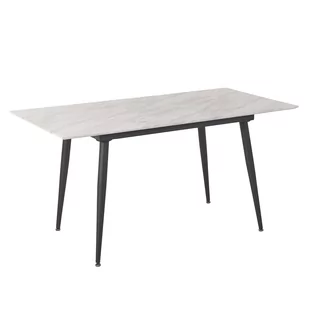 Stół do jadalni rozkładany 120/150 x 80 cm efekt marmuru z czarnym EFTALIA - Stoły - miniaturka - grafika 1
