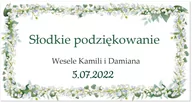 Wesele i ślub - Naklejki personalizowane na pudełka na ciasto z listkami - 30 szt. - miniaturka - grafika 1