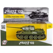 Samochody i pojazdy dla dzieci - Czołg T34 Rudy 102 Z Serialu Czterej Pancerni - Model Kolekcjonerski 1:43 - miniaturka - grafika 1