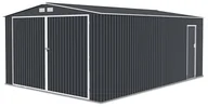 Garaże i wiaty - Garaż blaszany KINGSTON 380x540cm Cold Grey, metalowy, wentylowany, duży schowek na samochód, narzędzia i sprzęt ogrodowy Hardmaister - miniaturka - grafika 1