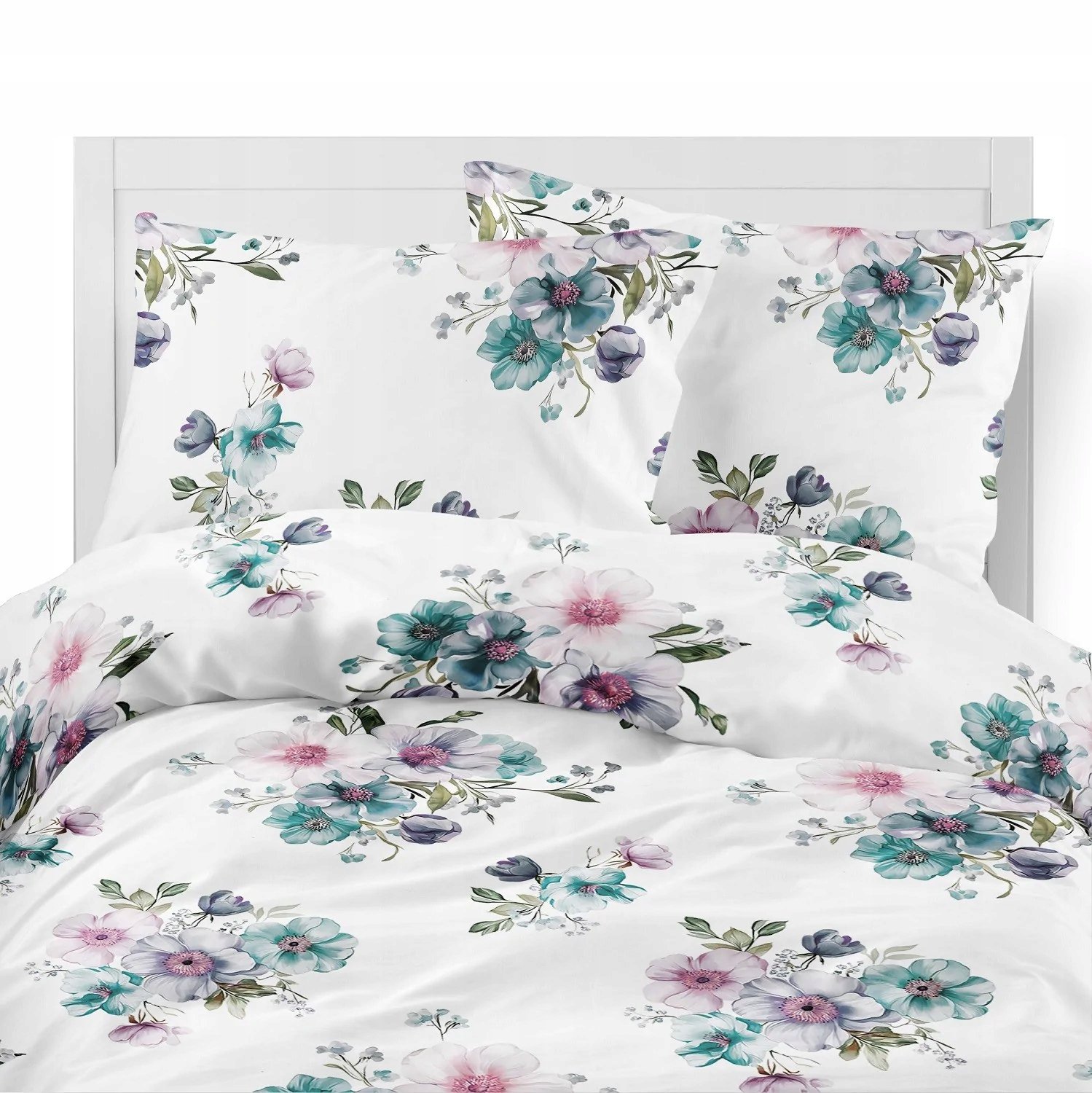 Pościel Flanela 160x200 100% Bawełna Detexpol 5629B Kwiaty