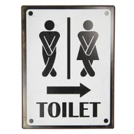 Akcesoria łazienkowe - Clayre & Eef Metalowa Tablica Toilet 6Y3953 - miniaturka - grafika 1