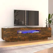 Szafki RTV - Lumarko Szafka pod TV z oświetleniem LED, przydymiony dąb, 160x35x40 cm - miniaturka - grafika 1