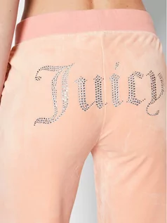 Spodnie sportowe damskie - Juicy Couture Spodnie dresowe Delray Diamante JCCB221007 Różowy Regular Fit - grafika 1
