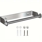 Inne - TEMU Stalowy Uchwyt na Ręczniki Papierowe - Łatwy Montaż, Bez Wiercenia, Ścienny Stojak do Łazienki i Kuchni, Elegancki Nowoczesny Design z - miniaturka - grafika 1