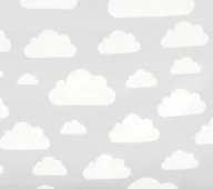 Prześcieradła dla dzieci - Prześcieradło do łóżeczka bawełniane chmurki grey - miniaturka - grafika 1