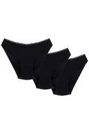 Majtki damskie - Wol-Bar Soft Cute 3-pak czarny L Majtki figi - miniaturka - grafika 1