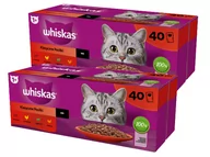 Mokra karma dla kotów - WHISKAS Adult saszetki 80 x 85 g Klasyczne Posiłki - mokra karma dla dorosłego kota, w sosie (kawałki z: wołowiną, kurczakiem, jagnięciną, drobiem) - miniaturka - grafika 1