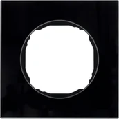 Klawisze i ramki - Hager polo R.8 Ramka 1-krotna, szkło, czarny 10112616 10112616 - miniaturka - grafika 1