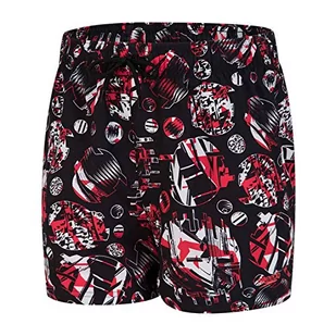 Speedo Młodzieżowe majtki Glitchamp Allover 13" Ws do pływania wielokolorowa Schwarz/Lava-rot/Weiß XS - Kąpielówki dla chłopców - miniaturka - grafika 1