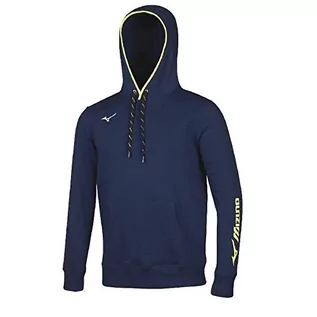 Bluzy męskie - Mizuno Męska bluza z kapturem wielokolorowa granatowy/biały 3xl - grafika 1