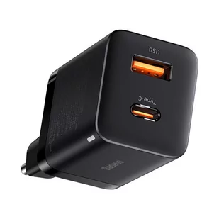 Baseus Ładowarka Baseus Ładowarka sieciowa Baseus Super Si Pro Quick Charger USB + USB-C 30W czarna BSU2903BLK - Akcesoria do tabletów i e-booków - miniaturka - grafika 1