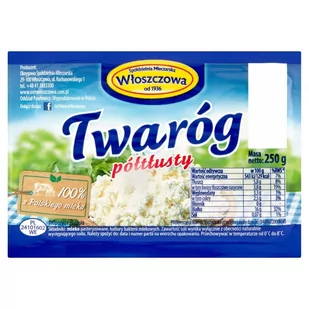 Włoszczowa Twaróg półtłusty 250 g - Sery - miniaturka - grafika 1