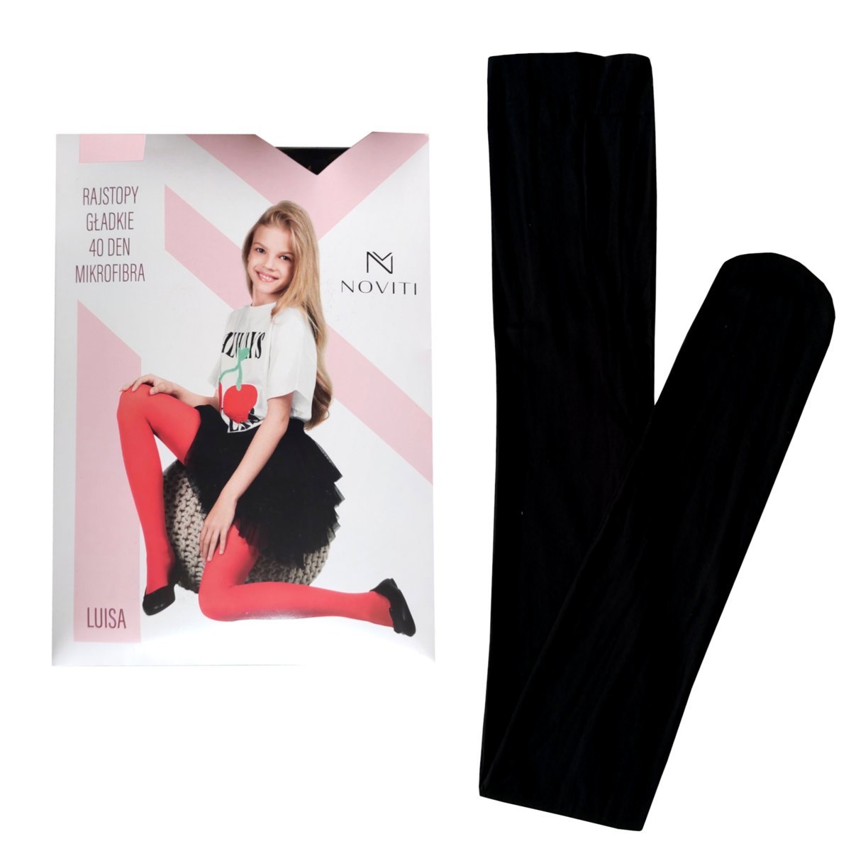 Rajstopy gładkie 40 DEN mikrofibra Noviti czarne