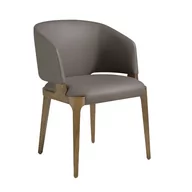 Krzesła - Krzesło do jadalni ze strukturą z ekoskóry i jesionu w kolorze orzechowym  4108 ANGEL CERDA - miniaturka - grafika 1