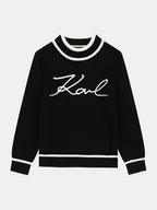 Swetry dla chłopców - Karl Lagerfeld Kids Sweter Z30218 M Czarny Regular Fit - miniaturka - grafika 1